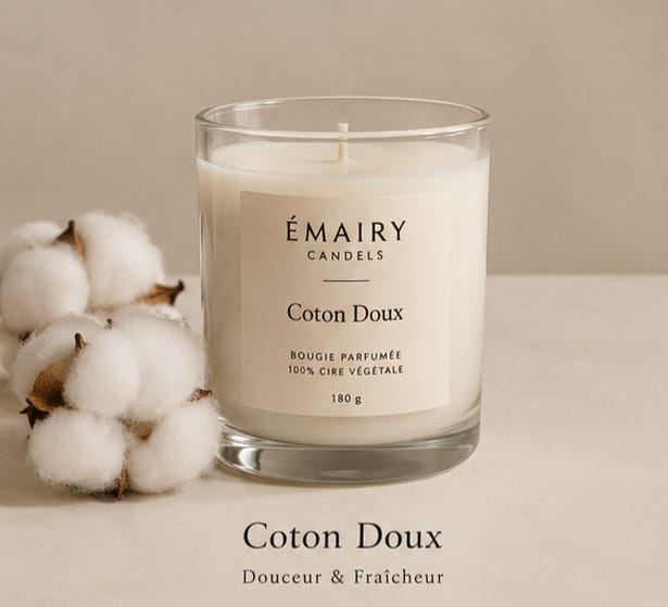 Bougie parfumée Coton Doux Émairy Candles